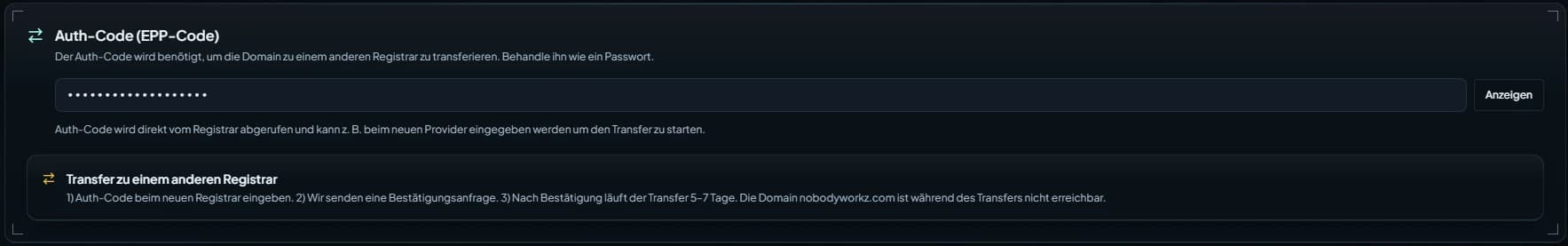 Auth-Code & Transfer