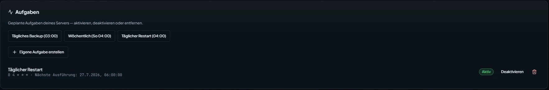Geplante Aufgaben