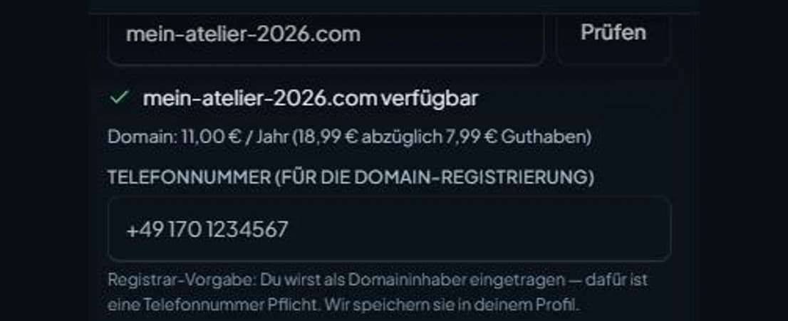 Domain im selben Schritt